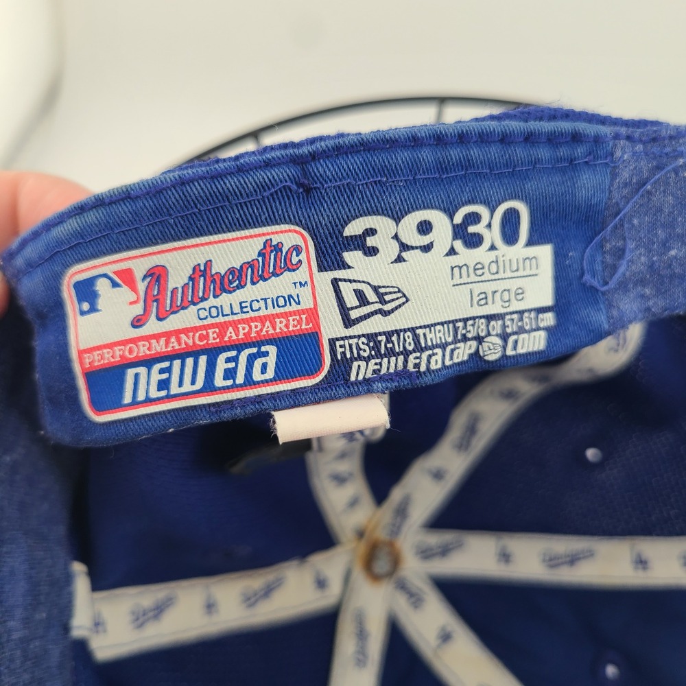 Los Angeles Dodgers New Era 39THIRTY Hat M/L MLB Flex Fit Baseball Blue Retro - Picture 6 of 7